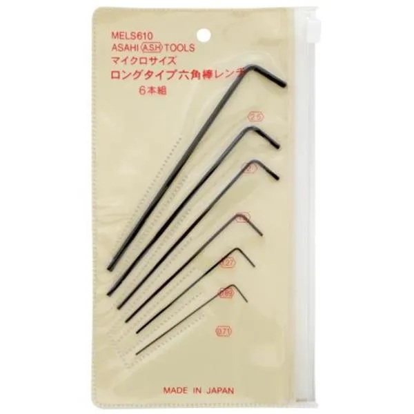아사히 마이크로 L렌치세트 MELS610 0.71, 0.89, 1.27, 1.5, 2, 2.5mm 공구 렌찌 수작업 가격비교 규격표