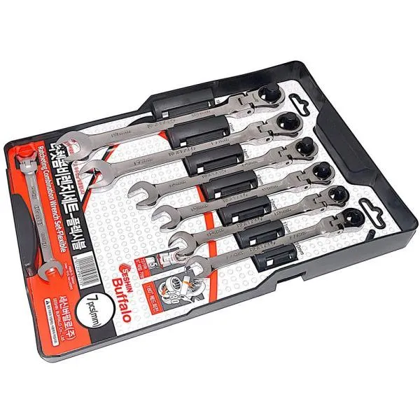세신버팔로 플렉시블 라쳇렌치 세트 7pcs 10,11,12,13,14,17,19mm 수작업 복스 공구 가격비교 규격표