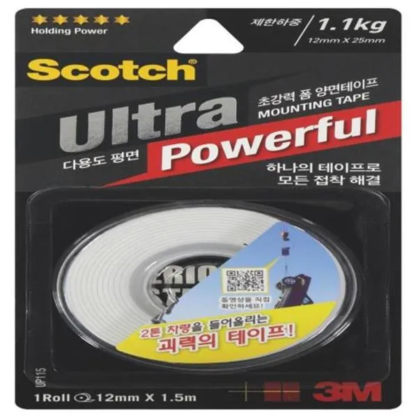 3M 초강력 다용도 폼 양면테이프 UP115 12mm 가격비교 규격표