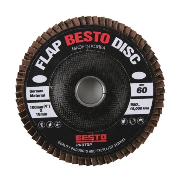 베스토 플랩 디스크 휠 페이퍼 B FD40 #40, 100 x 16mm, 4타입 연마 사포 샌더 가격비교 규격표