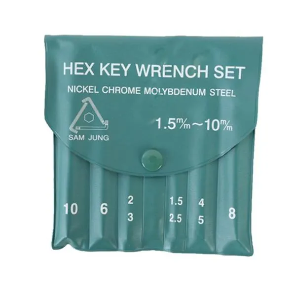 삼정정밀 L렌치세트(SCM) 9pcs 1.5, 2, 2.5, 3, 4, 5, 6, 8, 10mm 공구 렌찌 수작업 가격비교 규격표