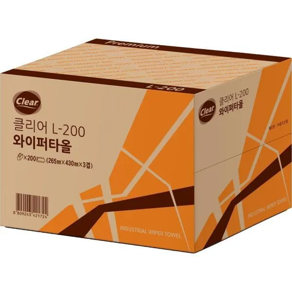 광진산업 클리어 산업용와이퍼 타올 L-200 클리어와이퍼 화이트 200매 가격비교 규격표