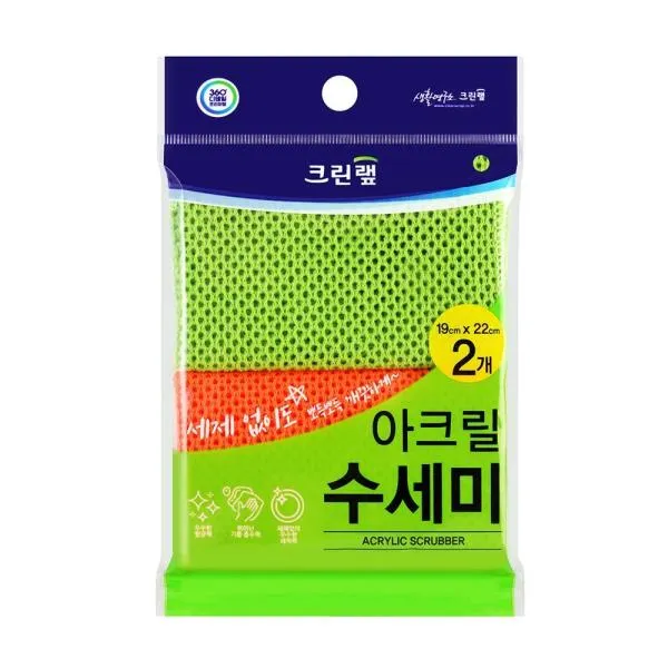 크린랩 수세미 아크릴 숫미(2매) 19cm 가격비교 규격표