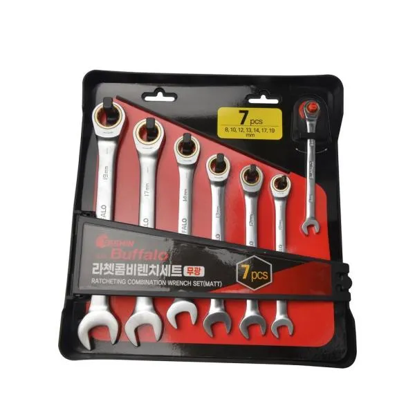 세신버팔로 라쳇콤비렌치세트-무광 7pcs 8, 10, 12, 13, 14, 17, 19mm 가격비교 규격표