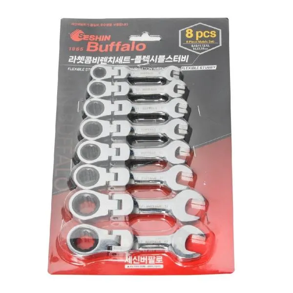 세신버팔로 플렉시블스터비 라쳇콤비렌치세트 8PCS 8-19mm 수작업 깔깔이 복스 가격비교 규격표