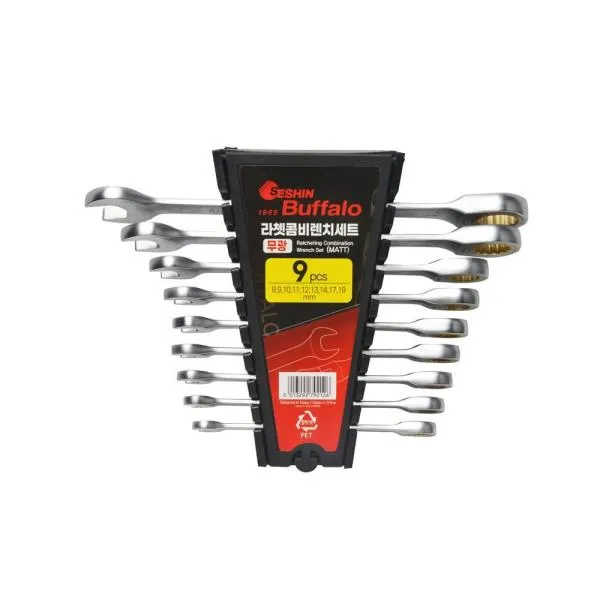 세신버팔로 라쳇콤비렌치세트-무광 9pcs 8, 9, 10, 11, 12, 13, 14, 17, 19mm 복스 깔깔이 수작업 가격비교 규격표