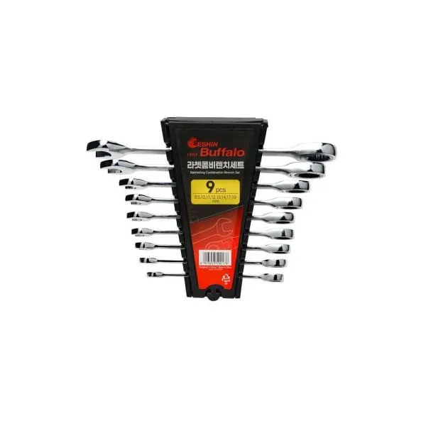 세신버팔로 라쳇콤비렌치세트 9PCS , 9, 10, 11, 12, 13, 14, 17, 19mm 깔깔이 수작업 복스 가격비교 규격표