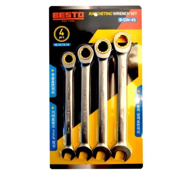 베스토 라쳇렌치세트(4PCS) B GW 4S 10,12,13,14mm(4PCS) 공구 복스 수작업 가격비교 규격표